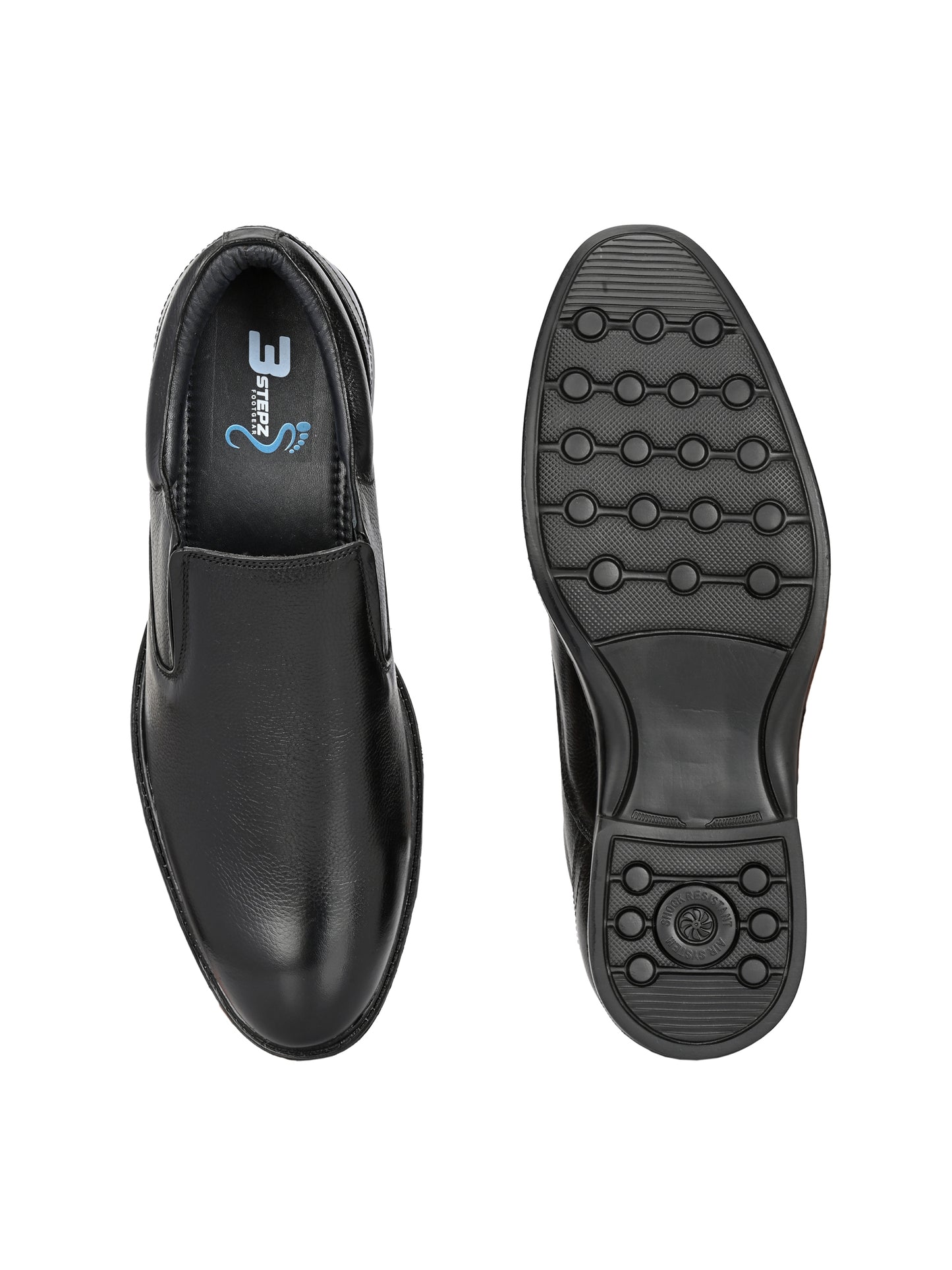 Premium Textured Leather Slip-On Formal Shoes for Men | Stylish Tan/Black Business Casual Loafers