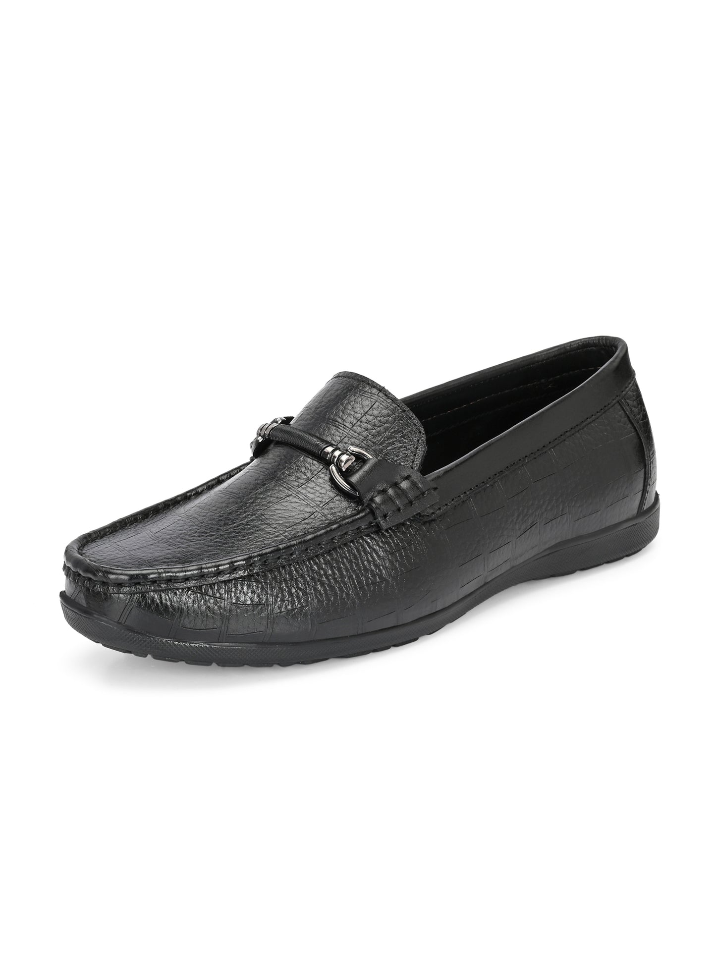 Premium Genuine Leather Textured Loafers for Men in Tan and Black