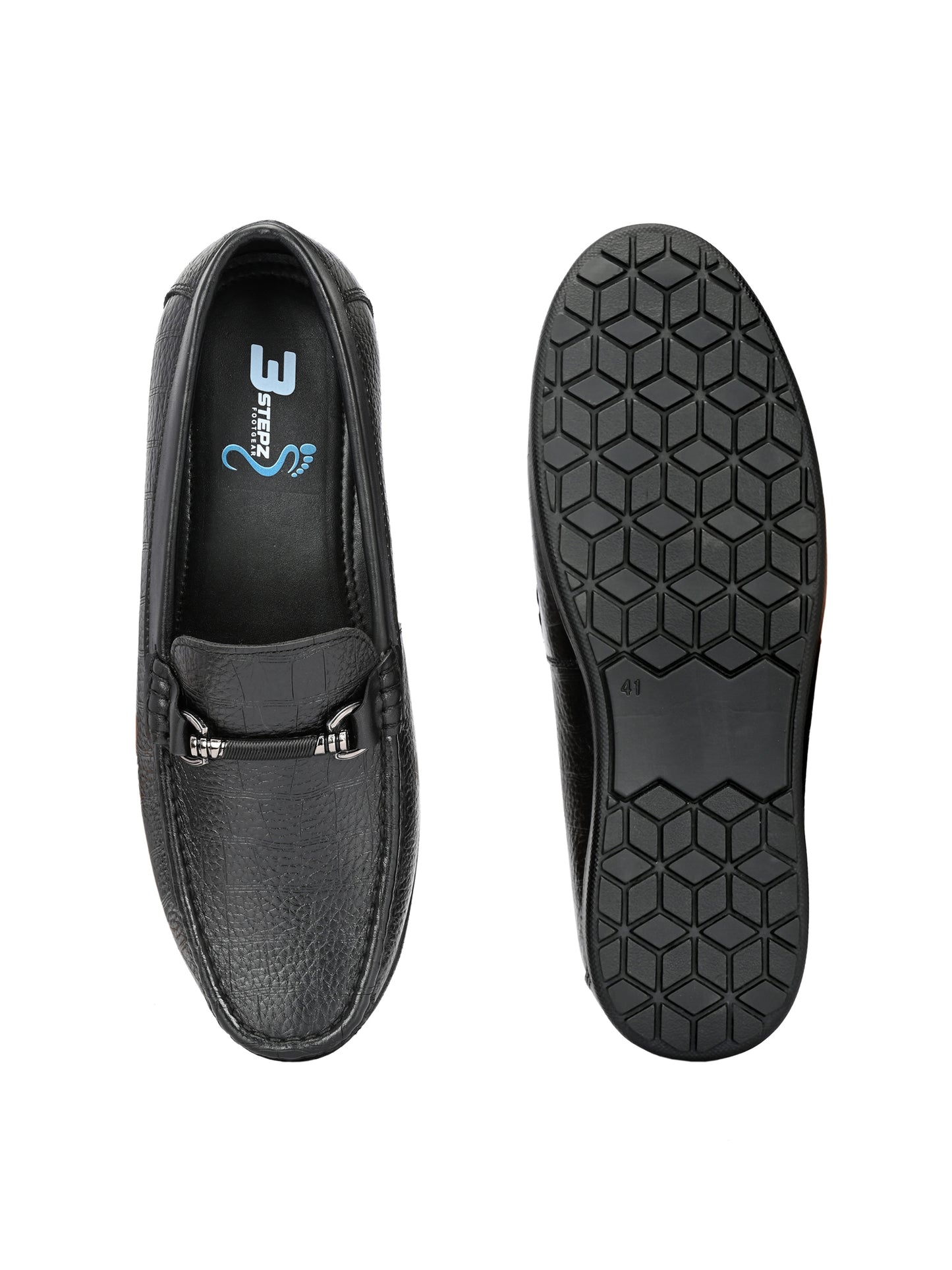 Premium Genuine Leather Textured Loafers for Men in Tan and Black