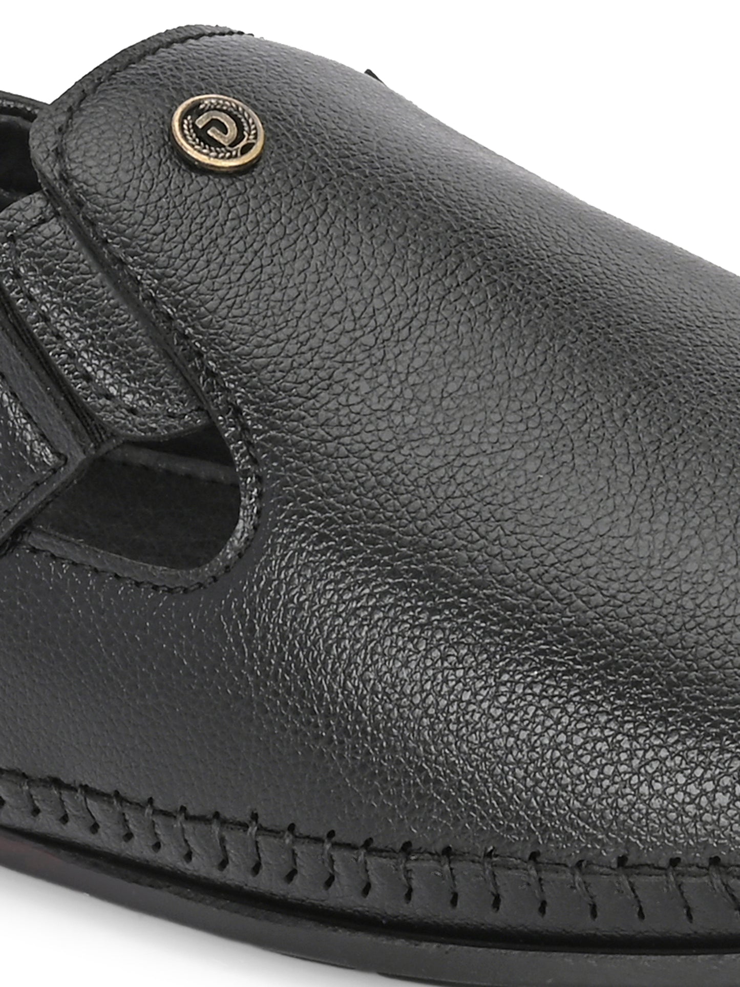 Men’s Premium Black Textured Sandal| Breathable Slip-On Casual Moccasins for Everyday Comfort