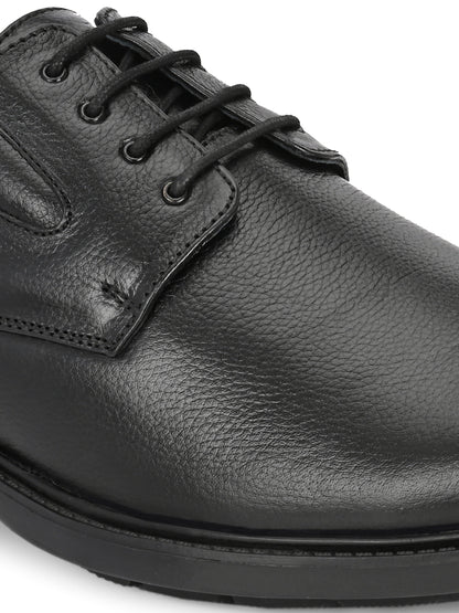 Premium Textured Leather Lace-Up Formal Shoes for Men | Elegant Dark Brown/Black Executive Derby Shoes