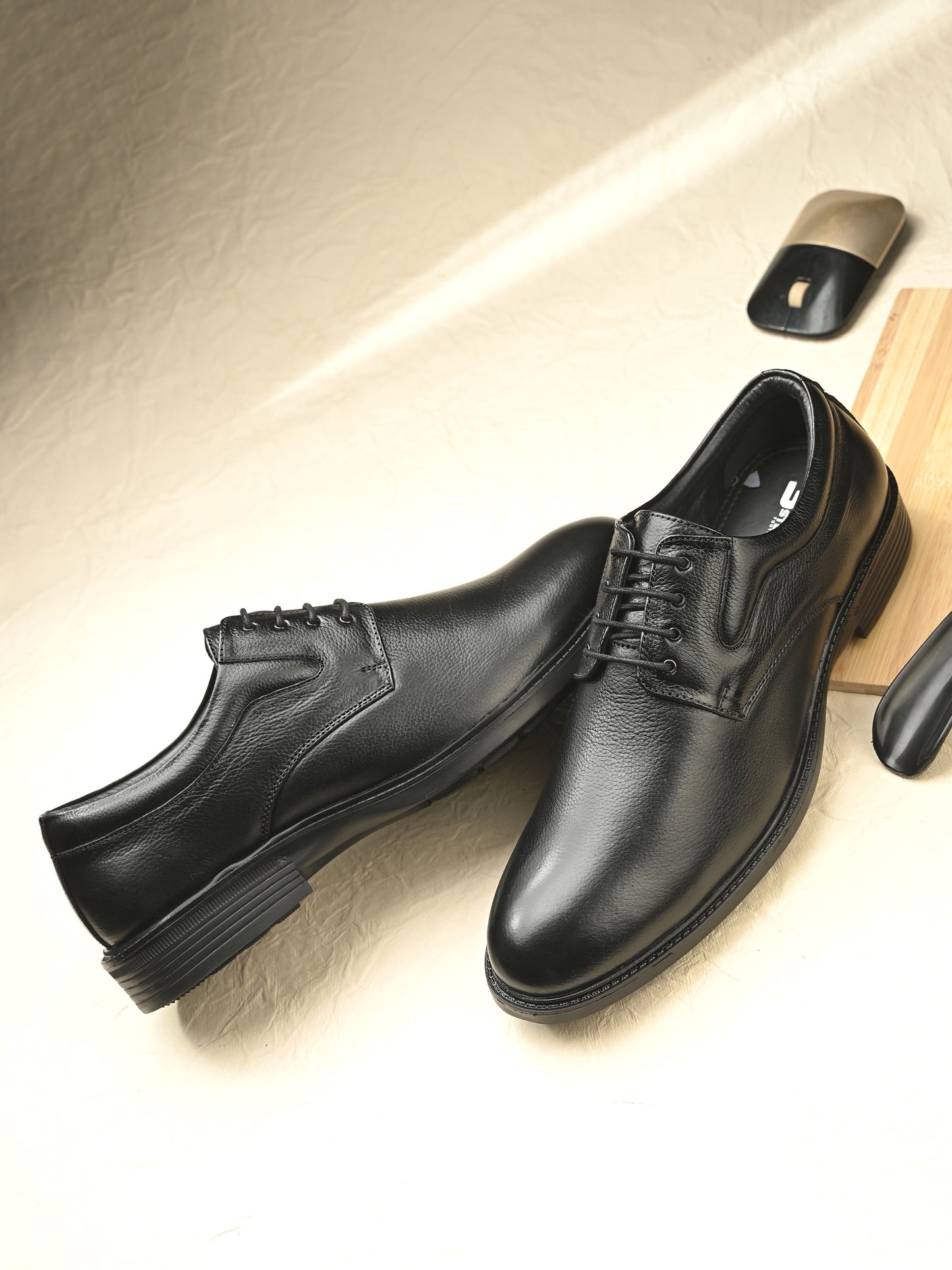 Premium Textured Leather Lace-Up Formal Shoes for Men | Elegant Dark Brown/Black Executive Derby Shoes