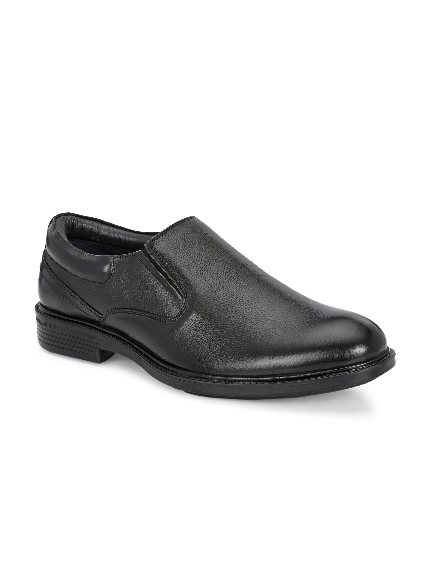 Premium Textured Leather Slip-On Formal Shoes for Men | Stylish Tan/Black Business Casual Loafers