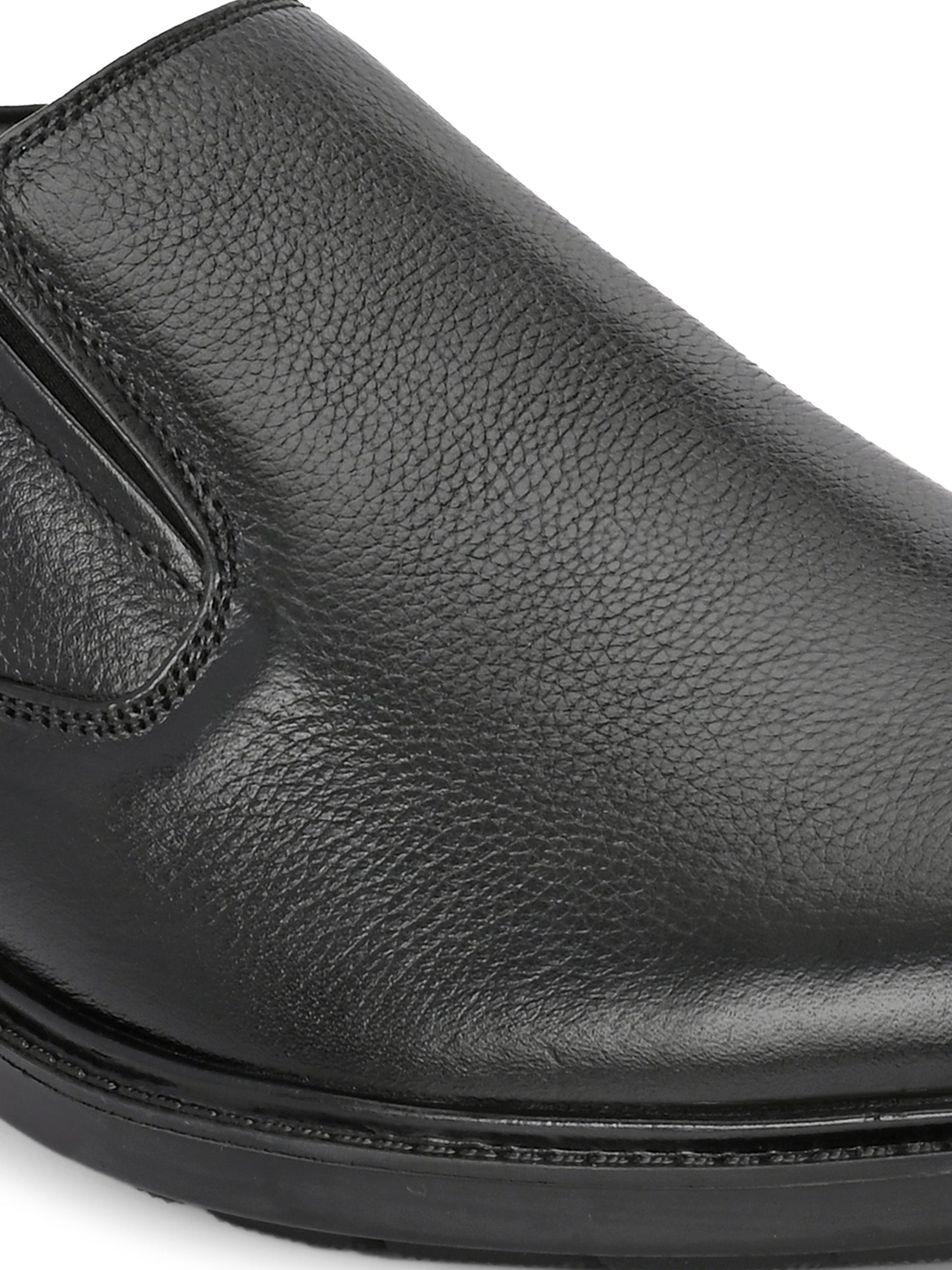 Premium Textured Leather Slip-On Formal Shoes for Men | Stylish Tan/Black Business Casual Loafers