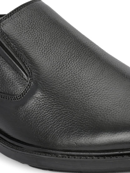 Premium Textured Leather Slip-On Formal Shoes for Men | Stylish Tan/Black Business Casual Loafers