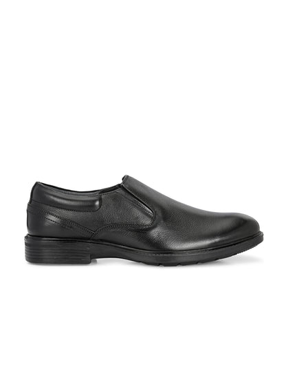 Premium Textured Leather Slip-On Formal Shoes for Men | Stylish Tan/Black Business Casual Loafers