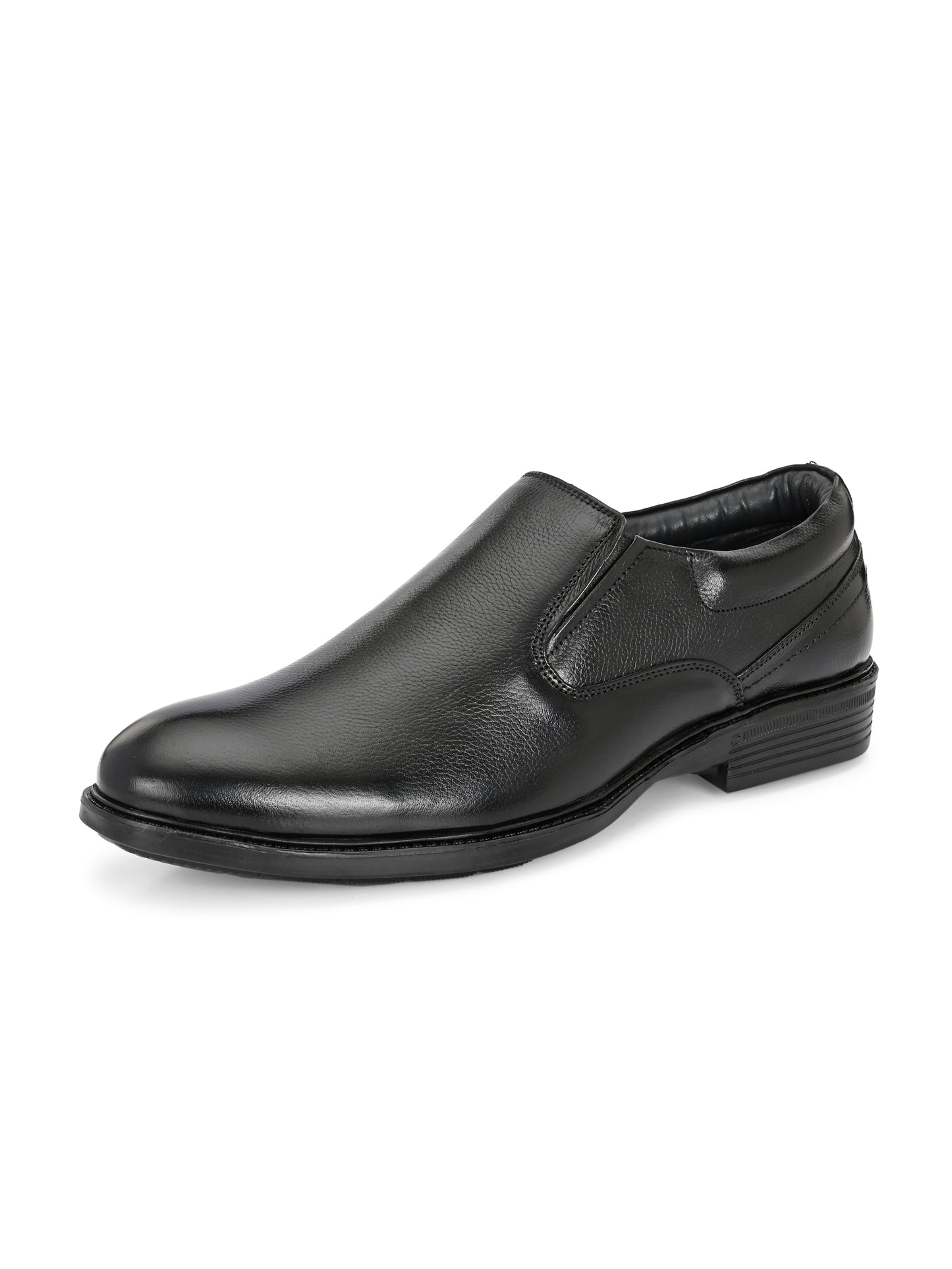 Premium Textured Leather Slip-On Formal Shoes for Men | Stylish Tan/Black Business Casual Loafers