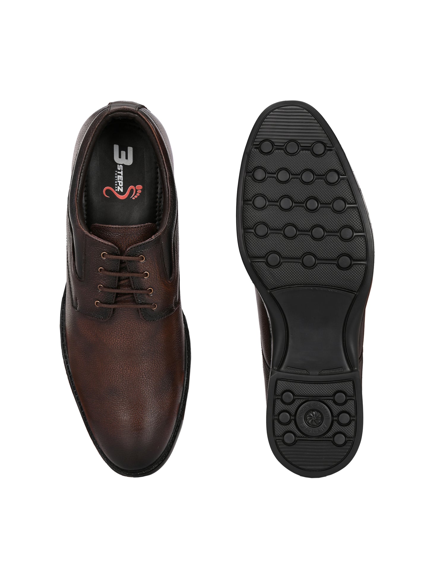 Premium Textured Leather Lace-Up Formal Shoes for Men | Elegant Dark Brown/Black Executive Derby Shoes