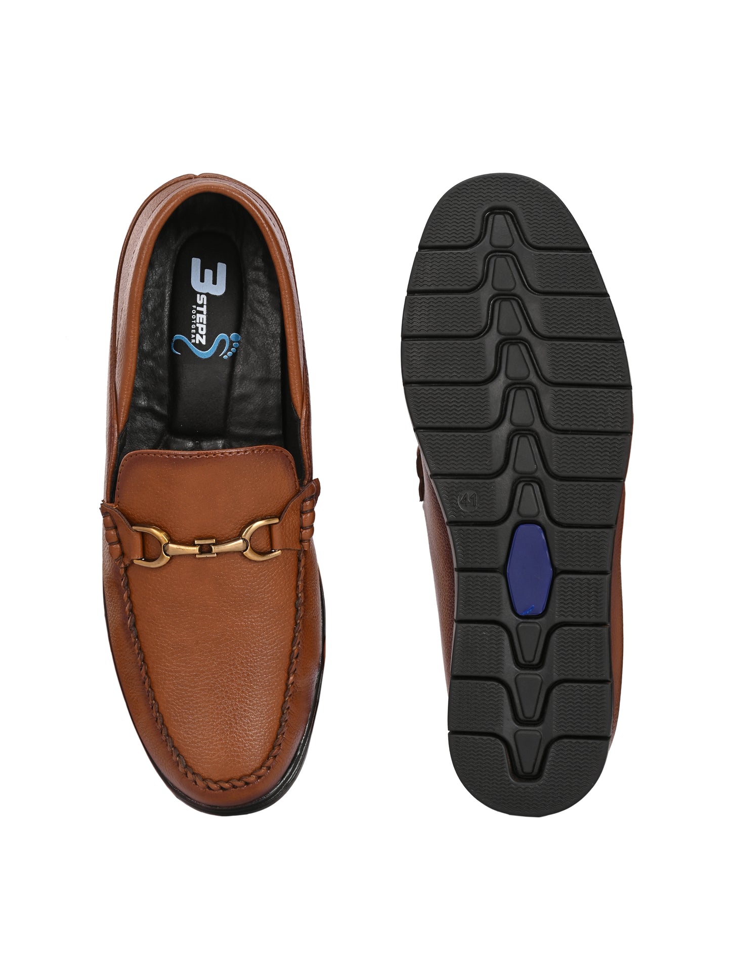 Men’s Premium Textured Leather Horsebit Loafers | Classic Black/Brown Slip-On Moccasins with Gold Metal Accent