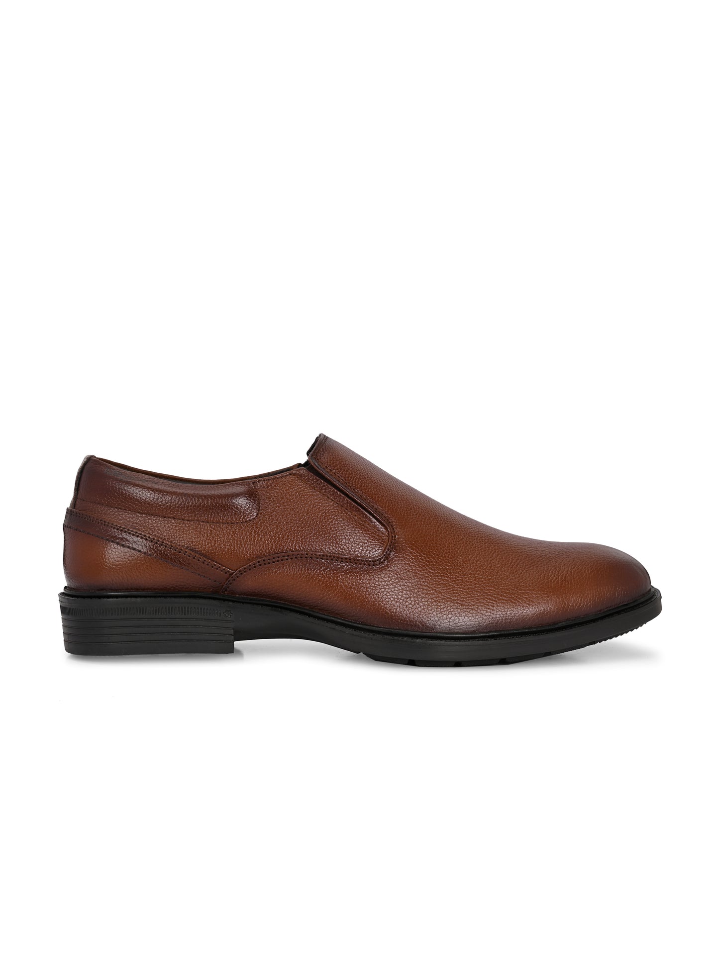 Premium Textured Leather Slip-On Formal Shoes for Men | Stylish Tan/Black Business Casual Loafers