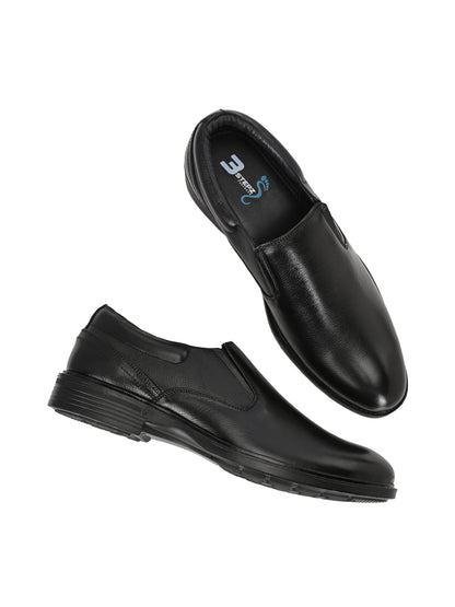 Premium Textured Leather Slip-On Formal Shoes for Men | Stylish Tan/Black Business Casual Loafers