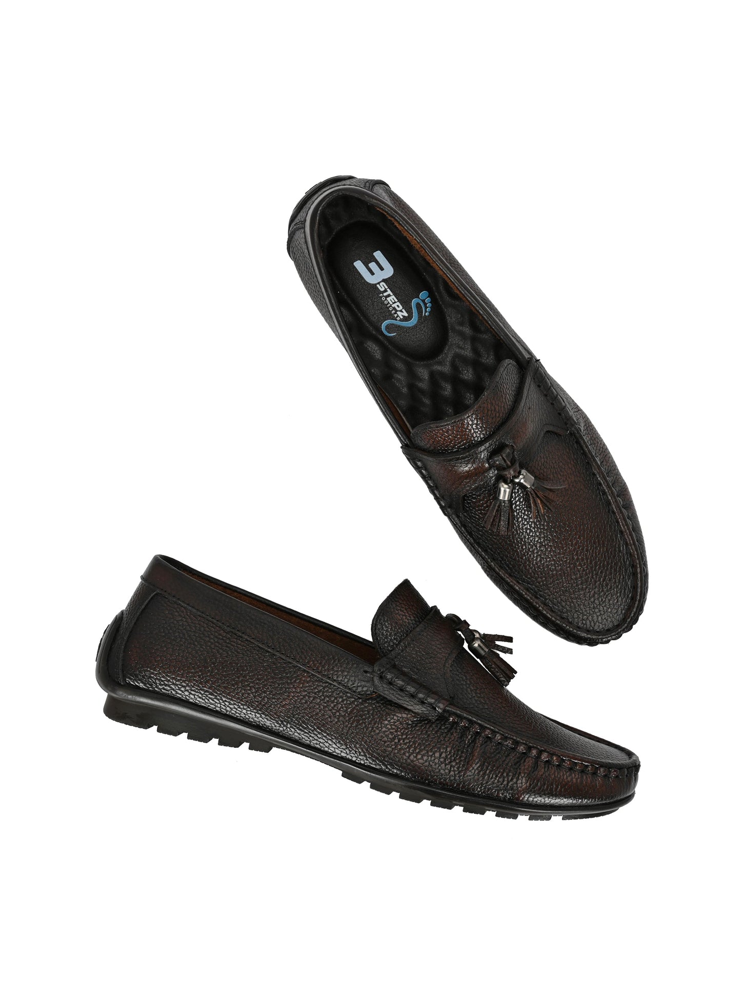 Premium Handcrafted Brown Leather Tassel Loafers for Men