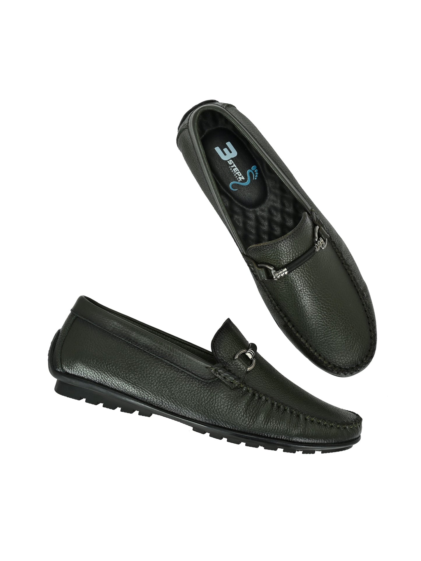 Premium dark Green Leather Loafers for Men