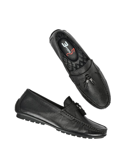 Premium Handcrafted Leather Tassel Loafers for Men in Dual-Tone Brown and Black