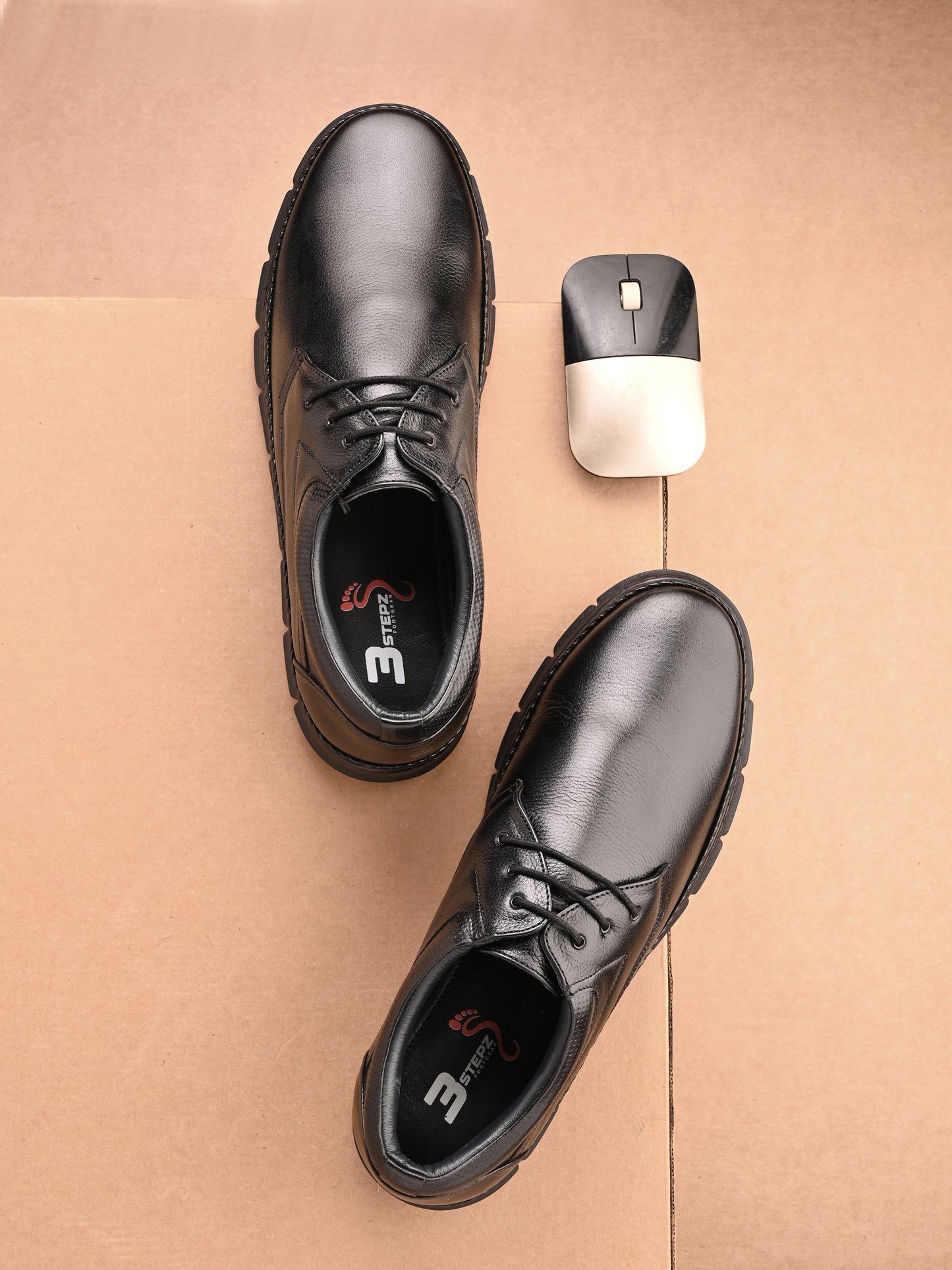 Classic Genuine Leather Lace-Up Shoes for Men in Brown and Black Colours