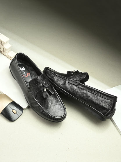 Premium Handcrafted Leather Tassel Loafers for Men in Dual-Tone Brown and Black