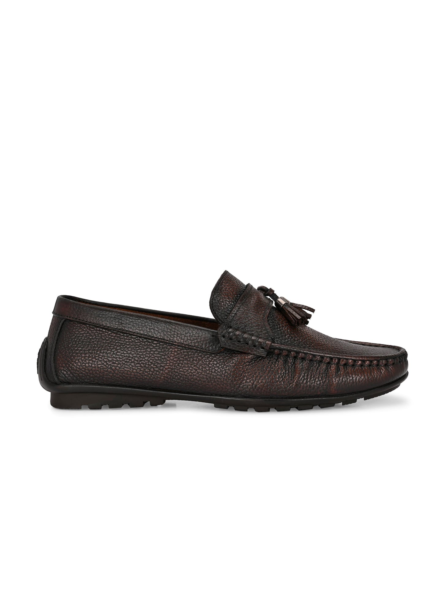 Premium Handcrafted Brown Leather Tassel Loafers for Men