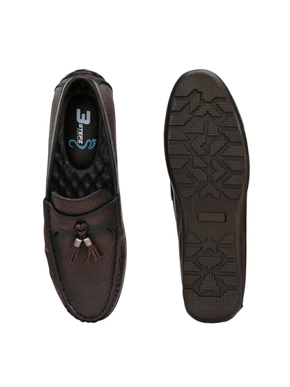 Premium Handcrafted Brown Leather Tassel Loafers for Men