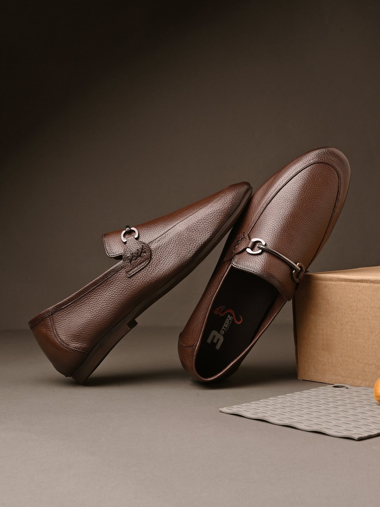 Premium Handcrafted Brown Leather Horsebit Loafers for Men