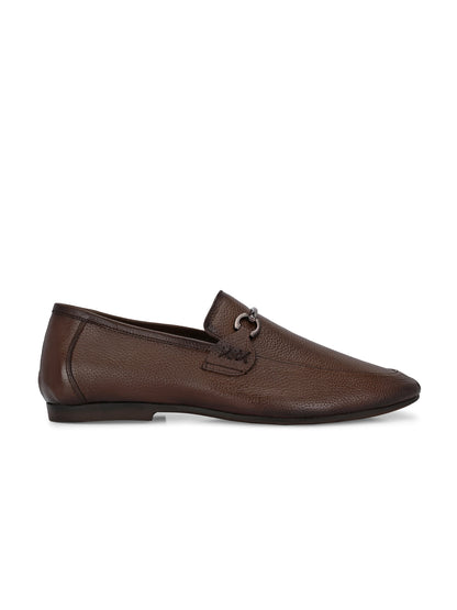 Premium Handcrafted Brown Leather Horsebit Loafers for Men