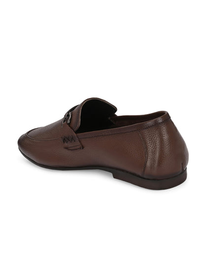 Premium Handcrafted Brown Leather Horsebit Loafers for Men