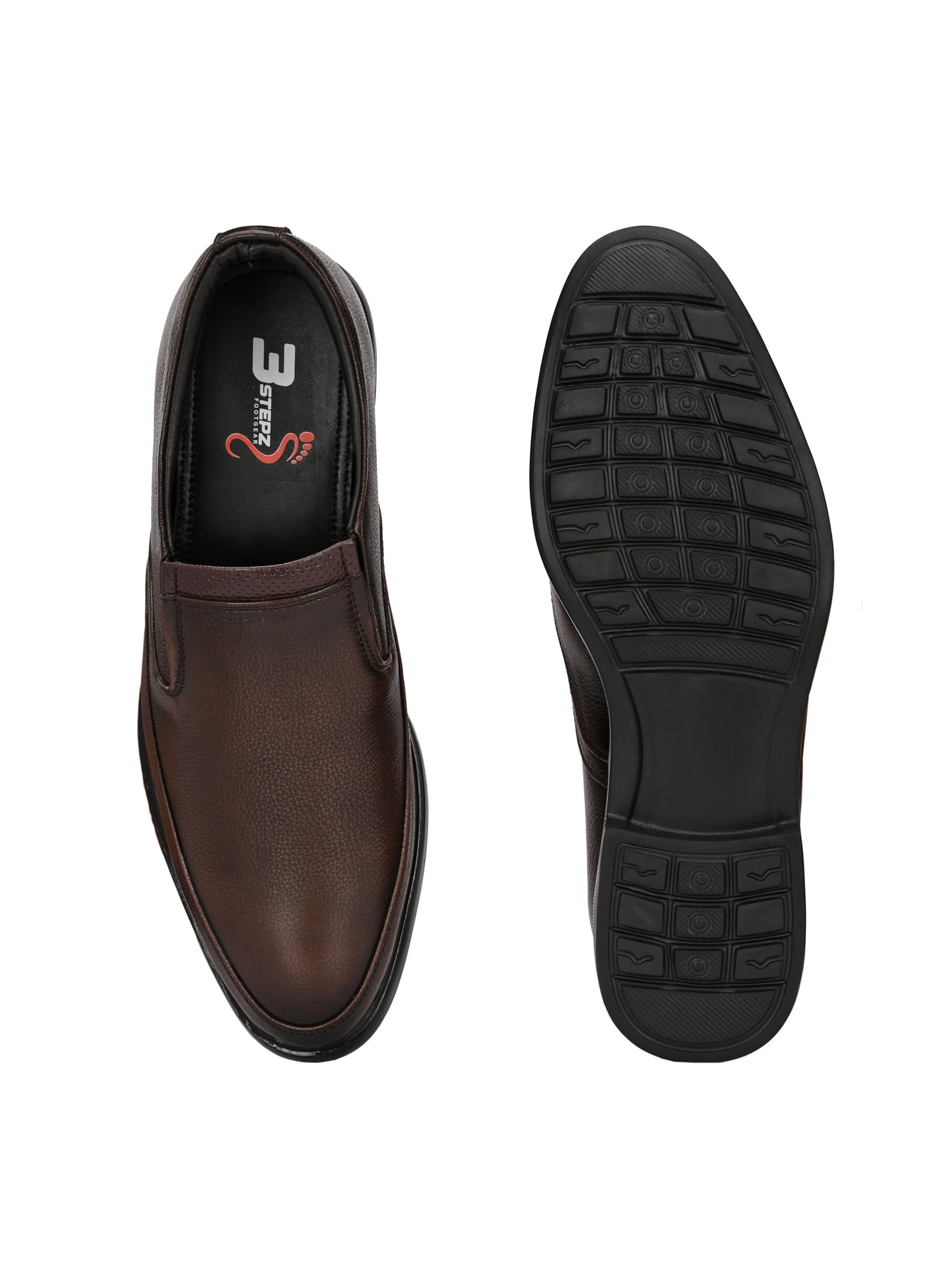 Classic Smart Brown Genuine Leather Slip-On Shoes for Men