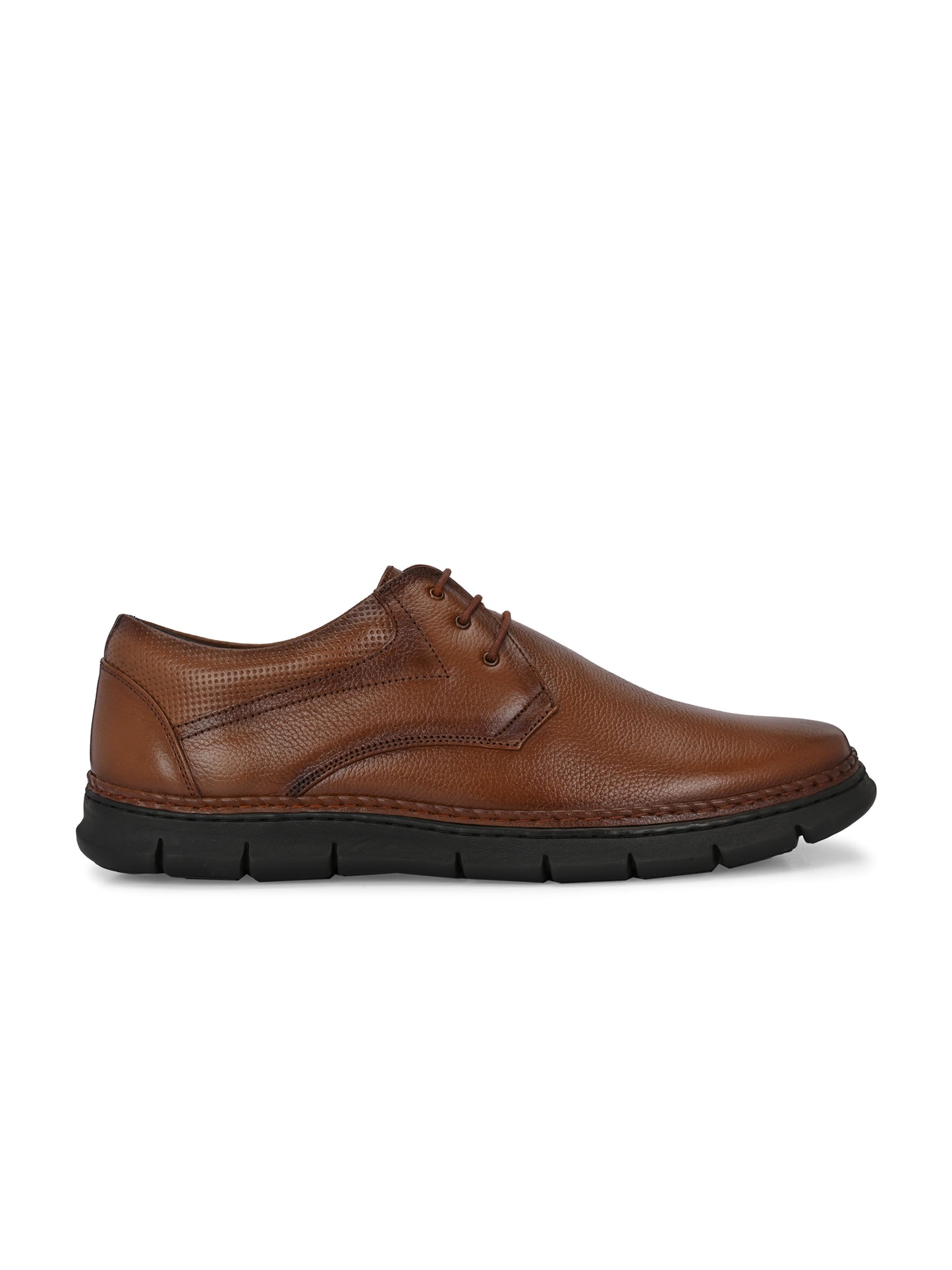 Classic Brown Genuine Leather Lace-Up Shoes for Men