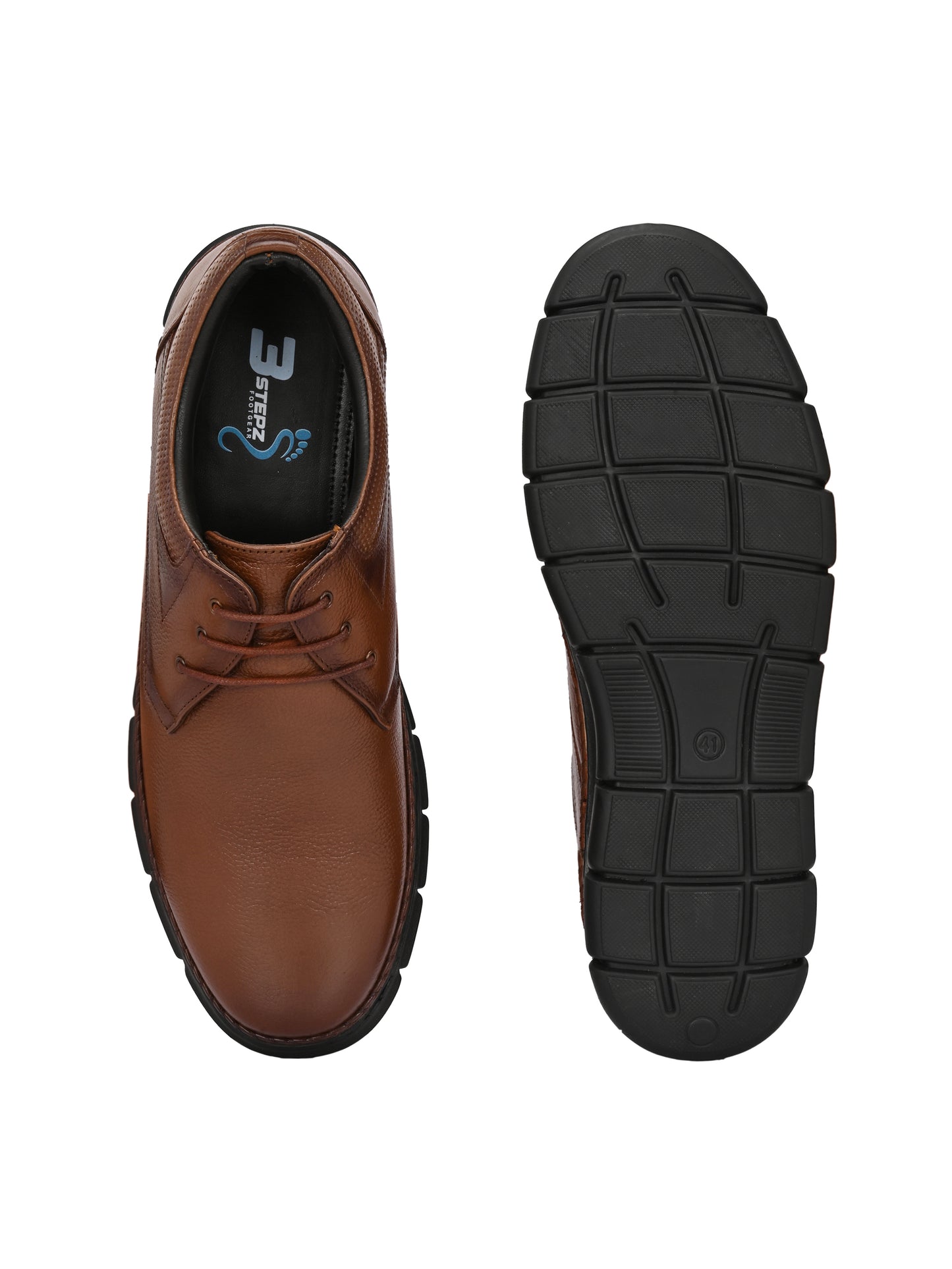 Classic Brown Genuine Leather Lace-Up Shoes for Men