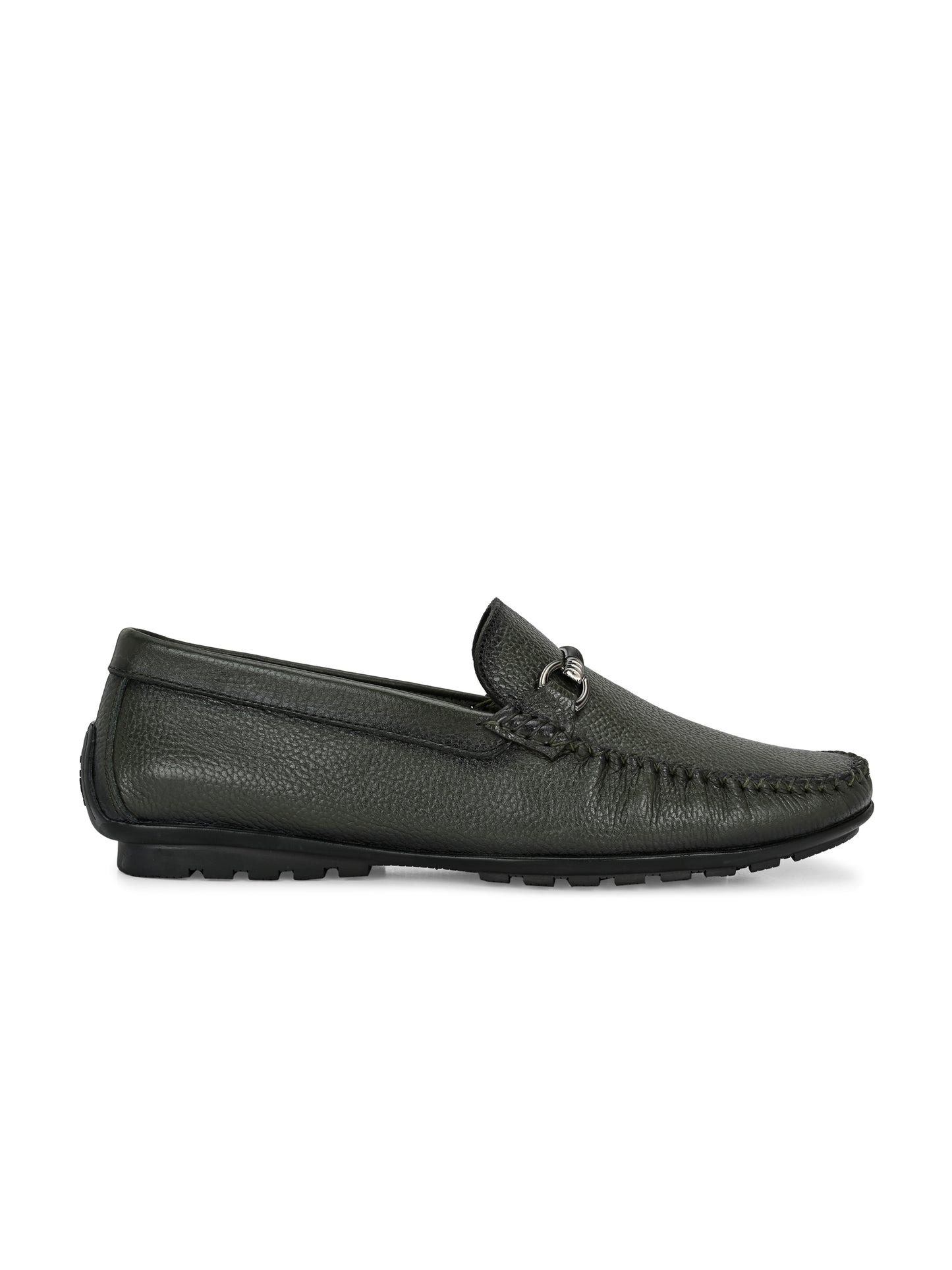 Premium dark Green Leather Loafers for Men