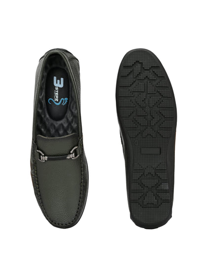 Premium dark Green Leather Loafers for Men