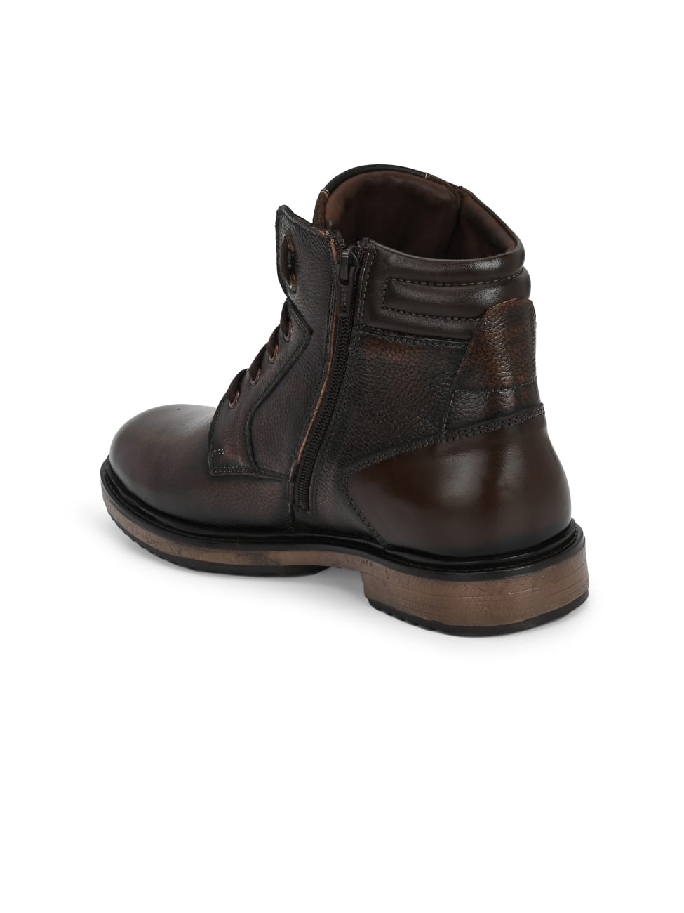 Premium Textured Leather Ankle Boots for Men | Stylish Black/Brown Rugged Outdoor & Casual Boots