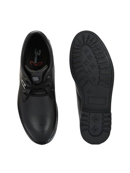 Premium Textured Leather Ankle Boots for Men | Stylish Black/Brown Rugged Outdoor & Casual Boots