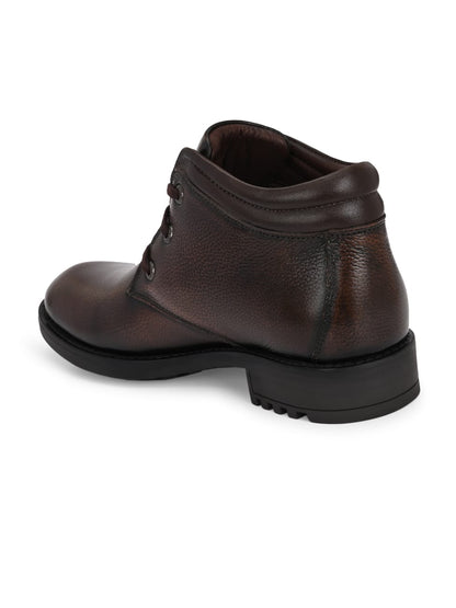 Premium Genuine Leather Ankle Boots for Men | Classic Black/Brown Lace-Up Rugged Casual & Outdoor Shoes