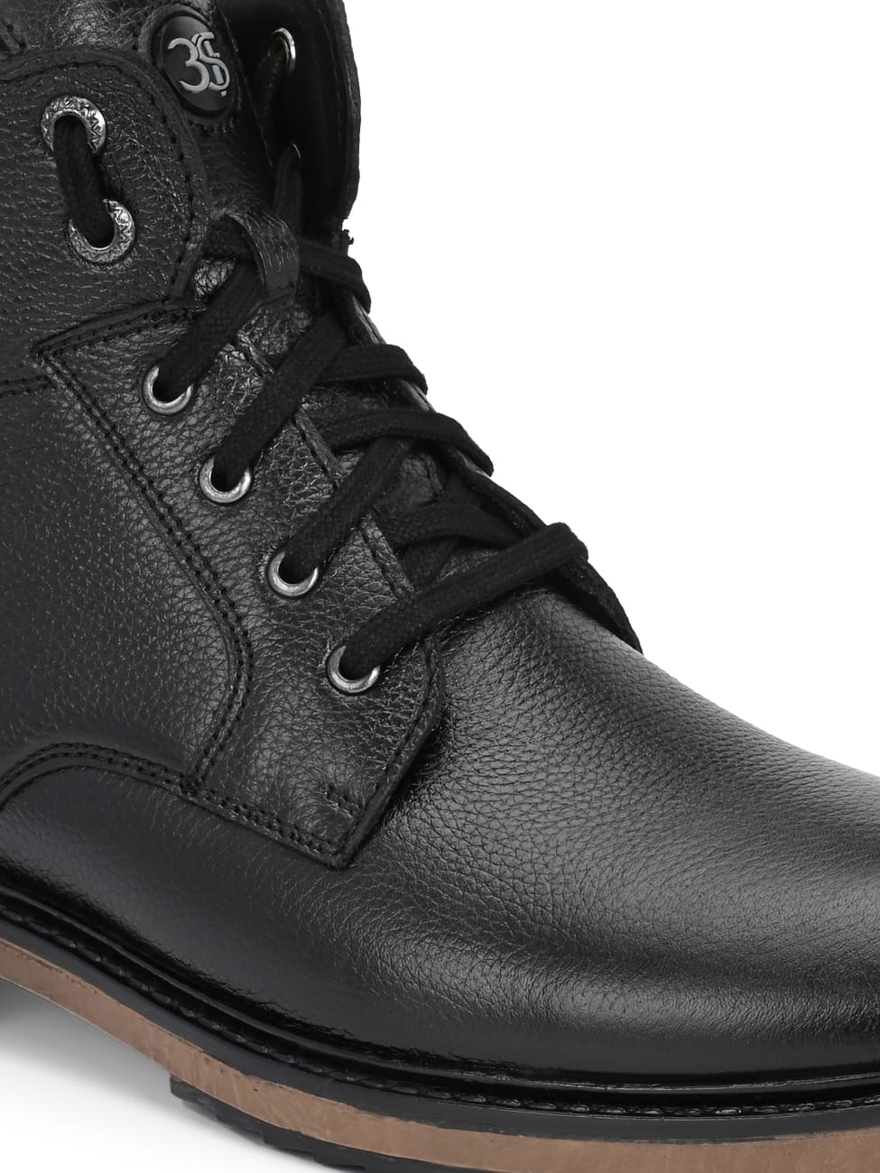 Premium Textured Leather Ankle Boots for Men | Classic Black/Brown Lace-Up Formal-Casual Boots with Anti-Skid Sole