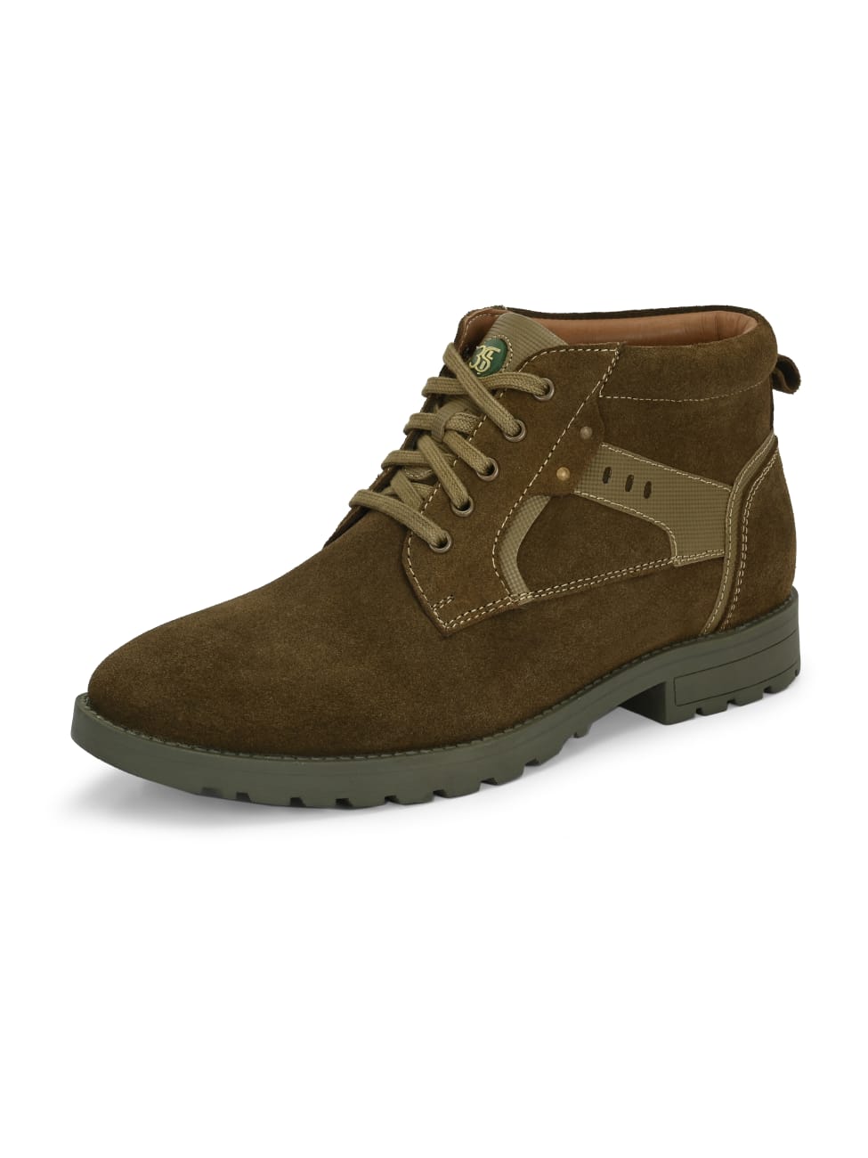 Premium Suede Finish Ankle Boots for Men | Classic Brown/Navy Blue Lace-Up Casual & Outdoor Shoes
