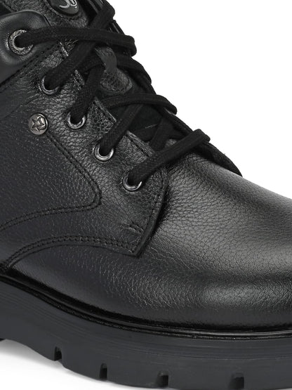 Premium Genuine Leather Ankle Boots for Men | Classic Black/Brown Lace-Up Rugged Casual & Outdoor Shoes