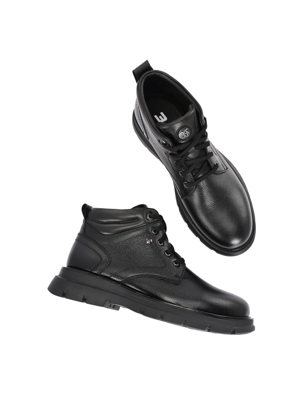 Premium Genuine Leather Ankle Boots for Men | Classic Black/Brown Lace-Up Rugged Casual & Outdoor Shoes