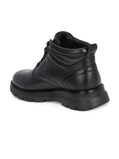 Premium Genuine Leather Ankle Boots for Men | Classic Black/Brown Lace-Up Rugged Casual & Outdoor Shoes