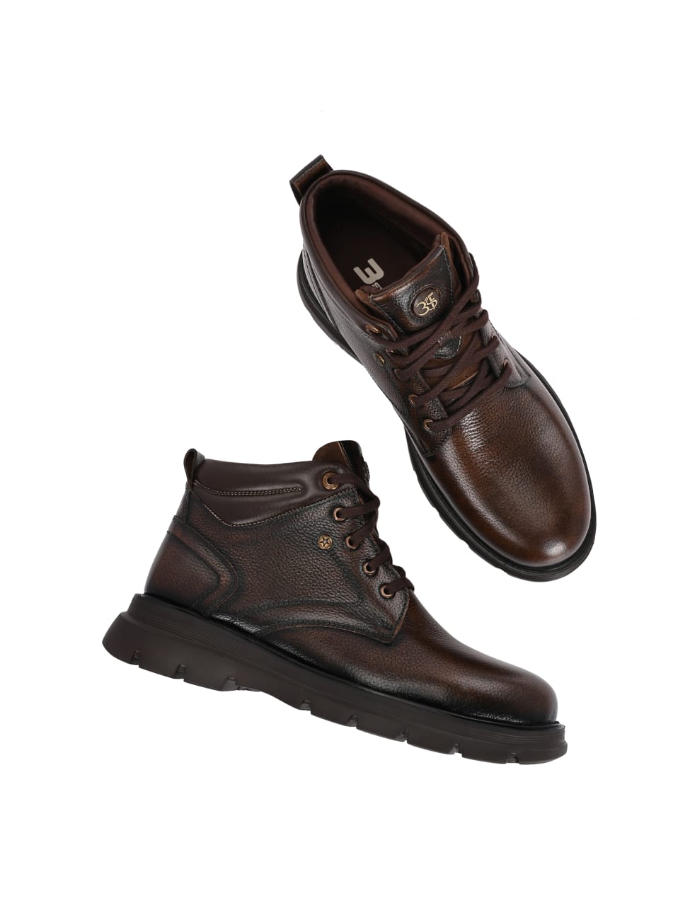 Premium Genuine Leather Ankle Boots for Men | Classic Black/Brown Lace-Up Rugged Casual & Outdoor Shoes