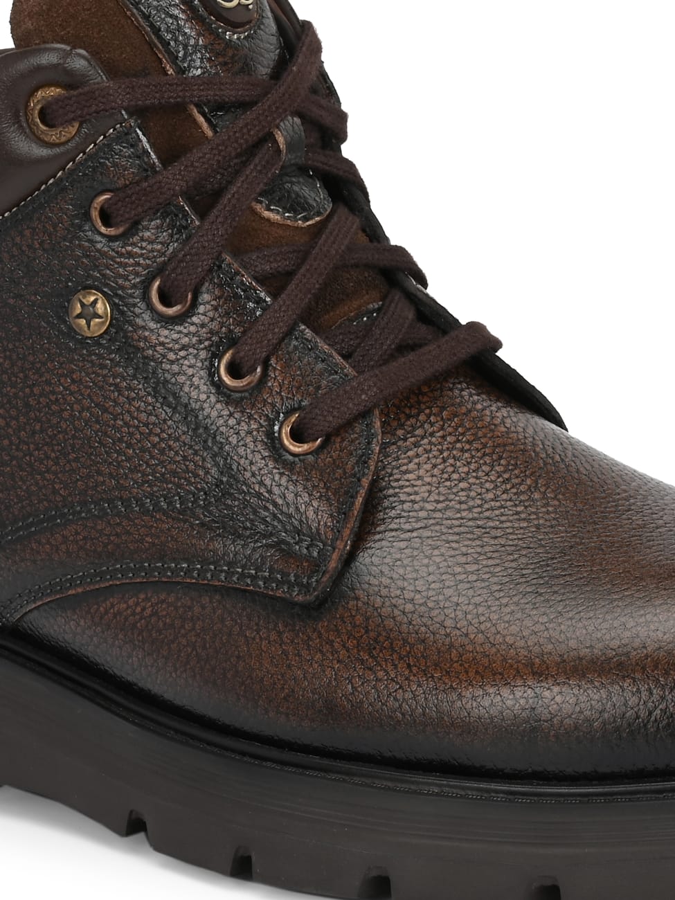 Premium Genuine Leather Ankle Boots for Men | Classic Black/Brown Lace-Up Rugged Casual & Outdoor Shoes