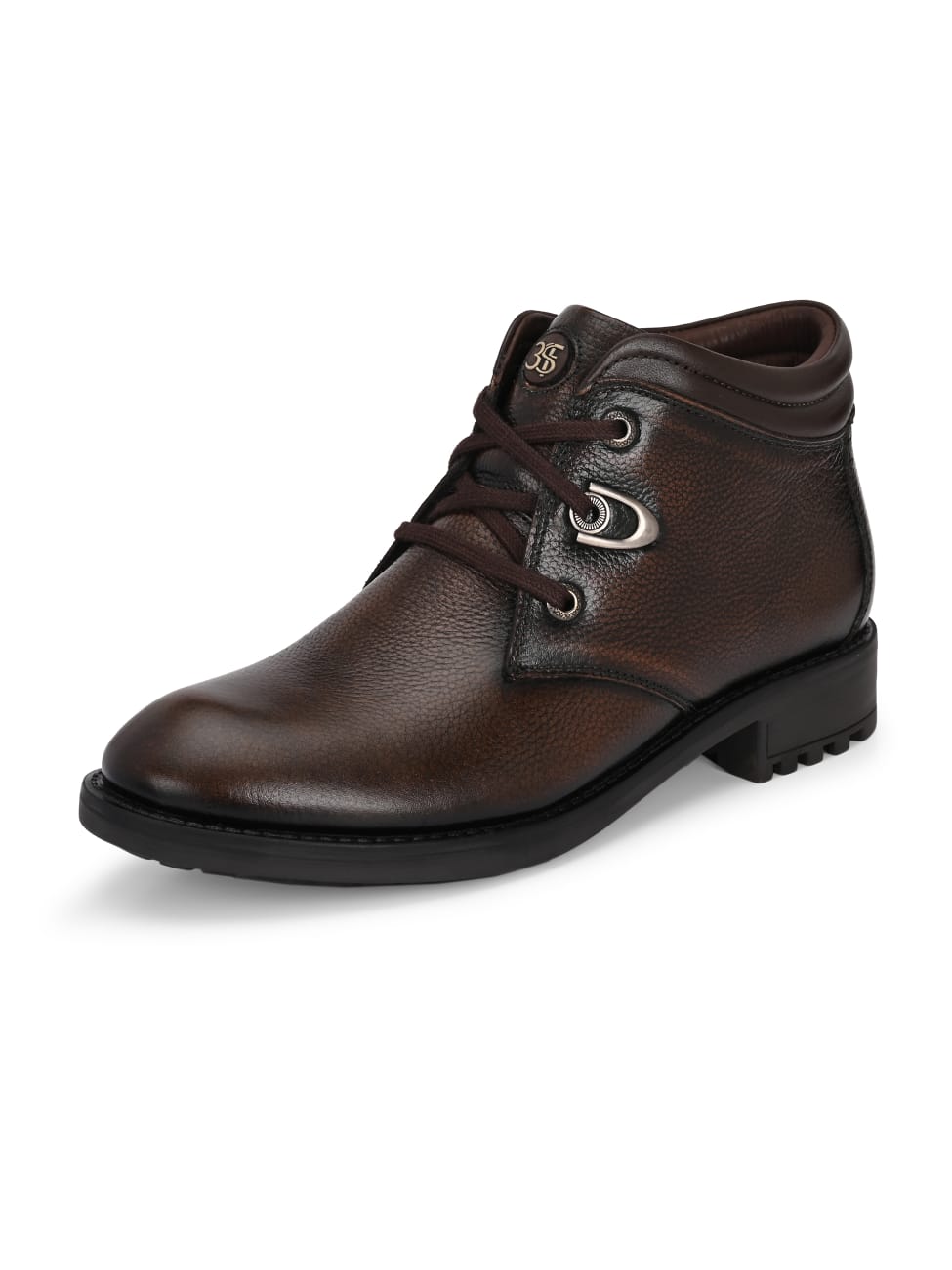 Premium Textured Leather Ankle Boots for Men | Stylish Black/Brown Rugged Outdoor & Casual Boots