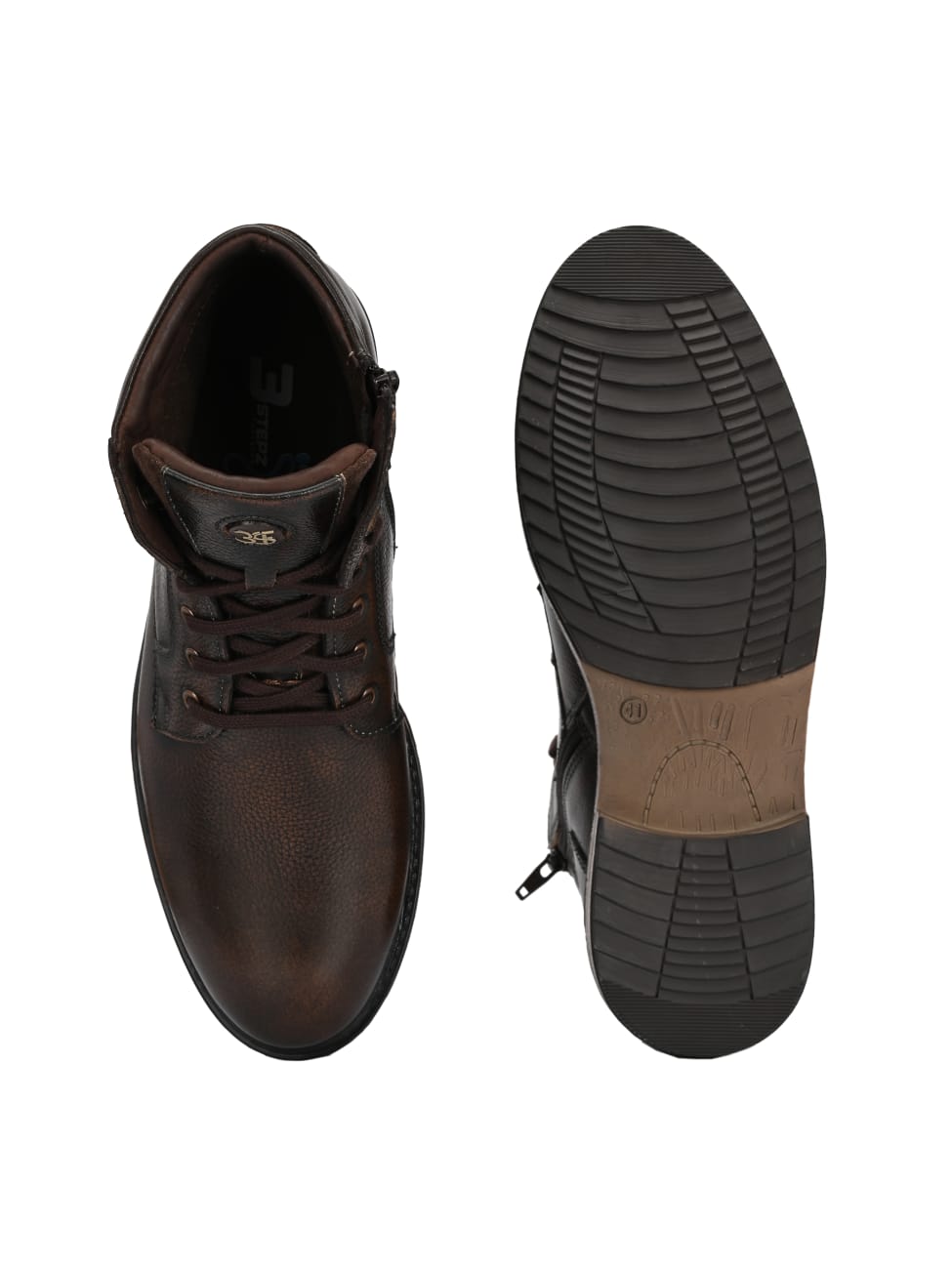 Premium Textured Leather Ankle Boots for Men | Classic Black/Brown Lace-Up Formal-Casual Boots with Anti-Skid Sole