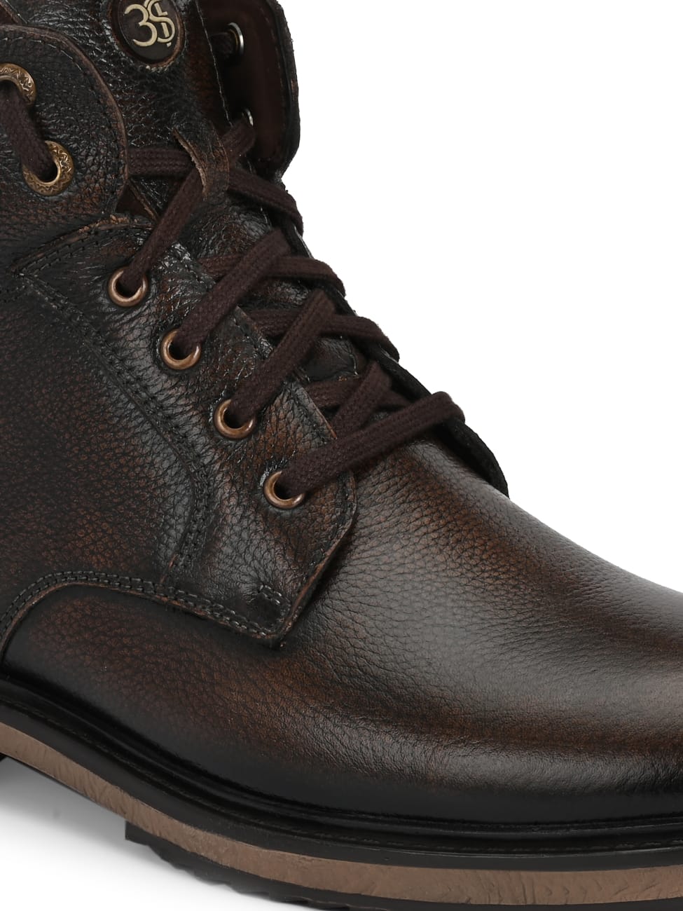 Premium Textured Leather Ankle Boots for Men | Classic Black/Brown Lace-Up Formal-Casual Boots with Anti-Skid Sole