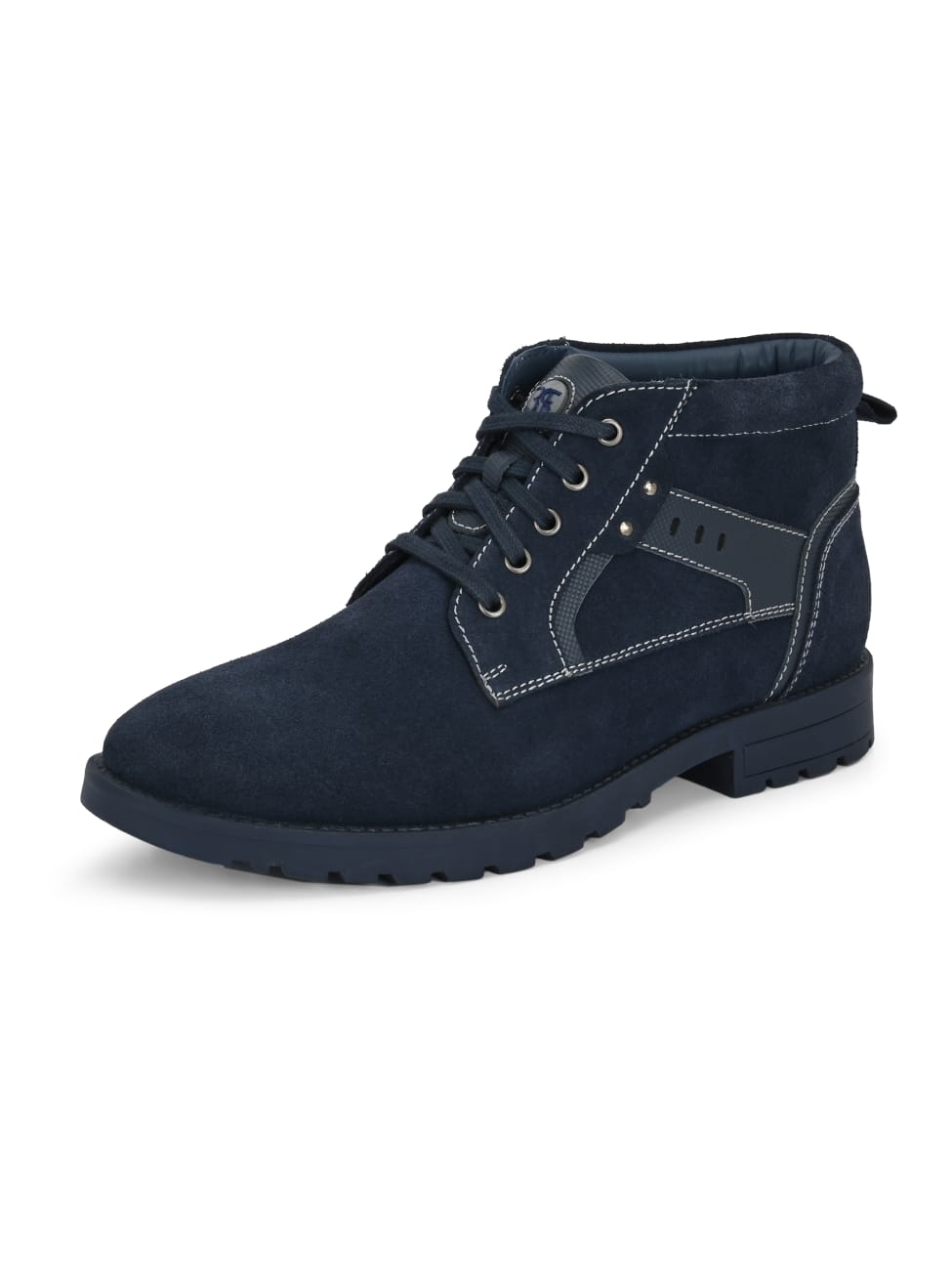 Premium Suede Finish Ankle Boots for Men | Classic Brown/Navy Blue Lace-Up Casual & Outdoor Shoes