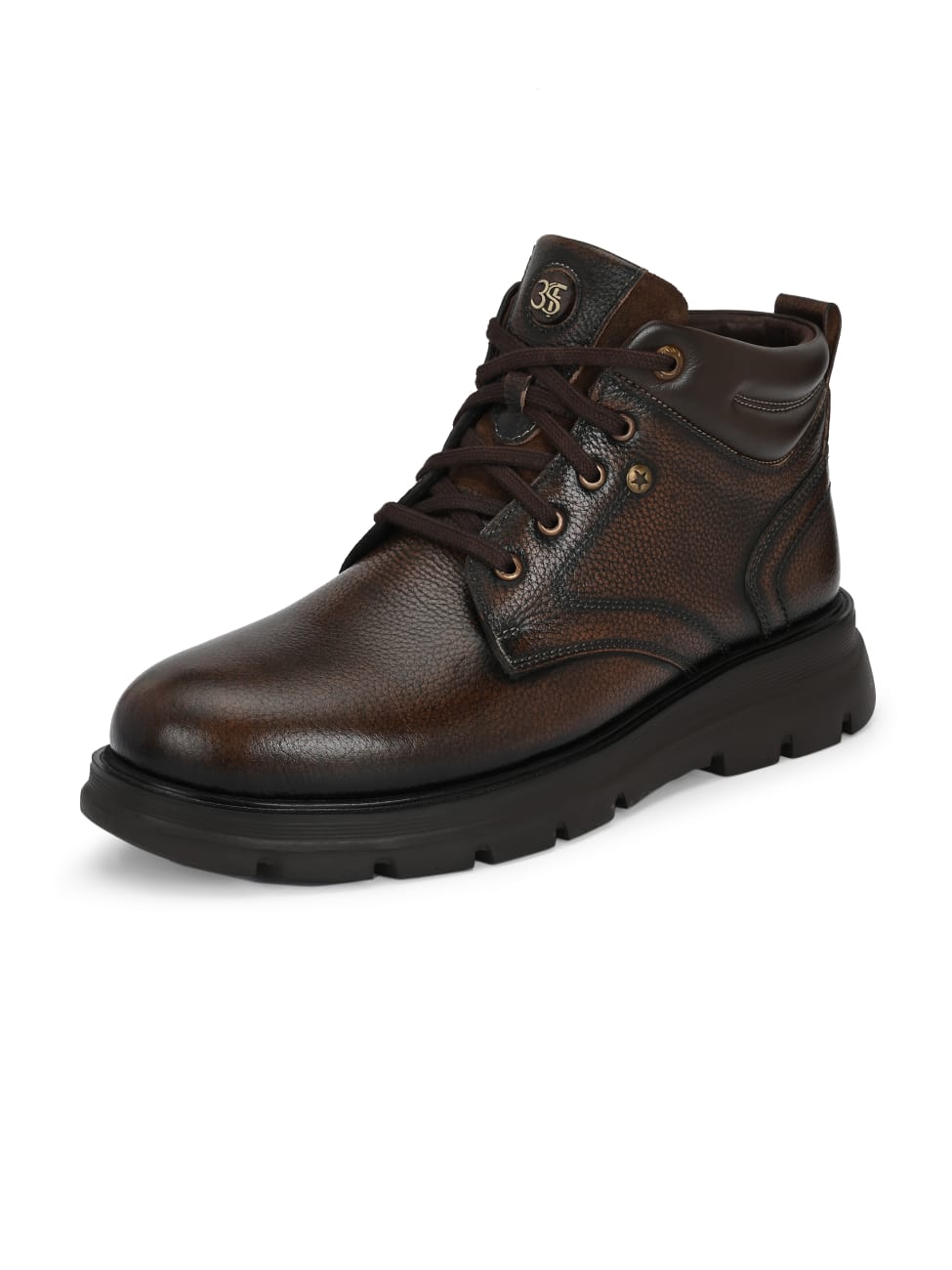 Premium Genuine Leather Ankle Boots for Men | Classic Black/Brown Lace-Up Rugged Casual & Outdoor Shoes